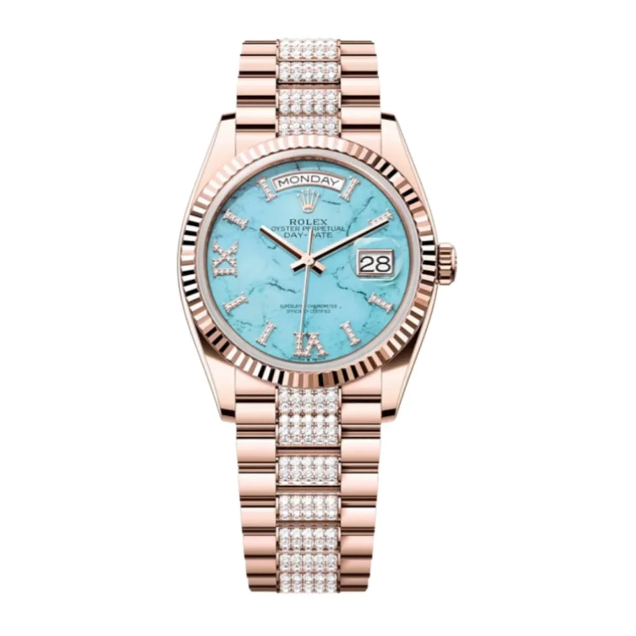 Superclone Rolex Day-Date 36 mm Turquoise Dial 128235 $1,099.00