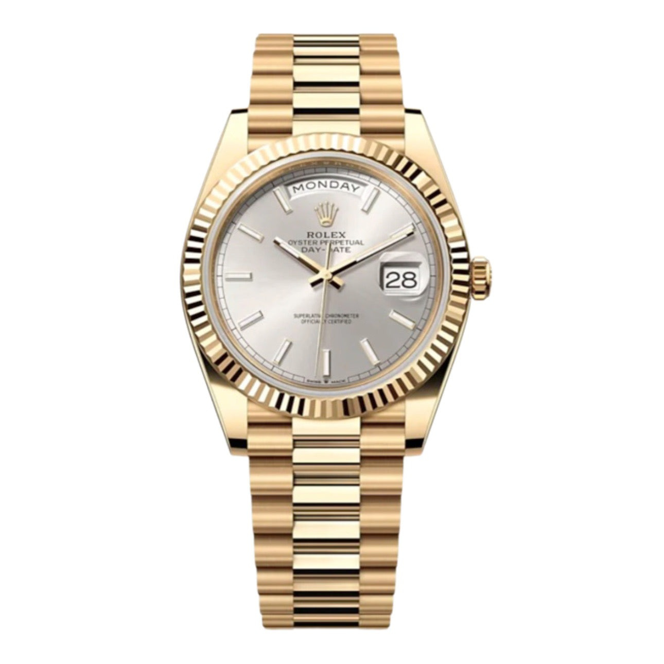 Superclone Rolex Day-Date 40 mm Silver Dial 228238 $1,099.00