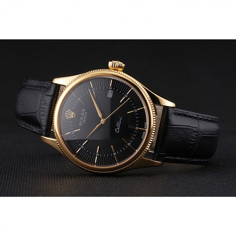 Superclone Rolex Cellini 38mm Black Dial REP016807 $999.00
