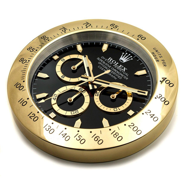 ROLEX WALL CLOCK – DAYTONA GOLD/BLACK DIAL $269.00