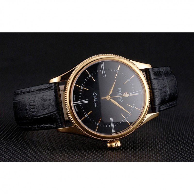 Superclone Rolex Cellini 38mm Black Dial REP016814 $999.00