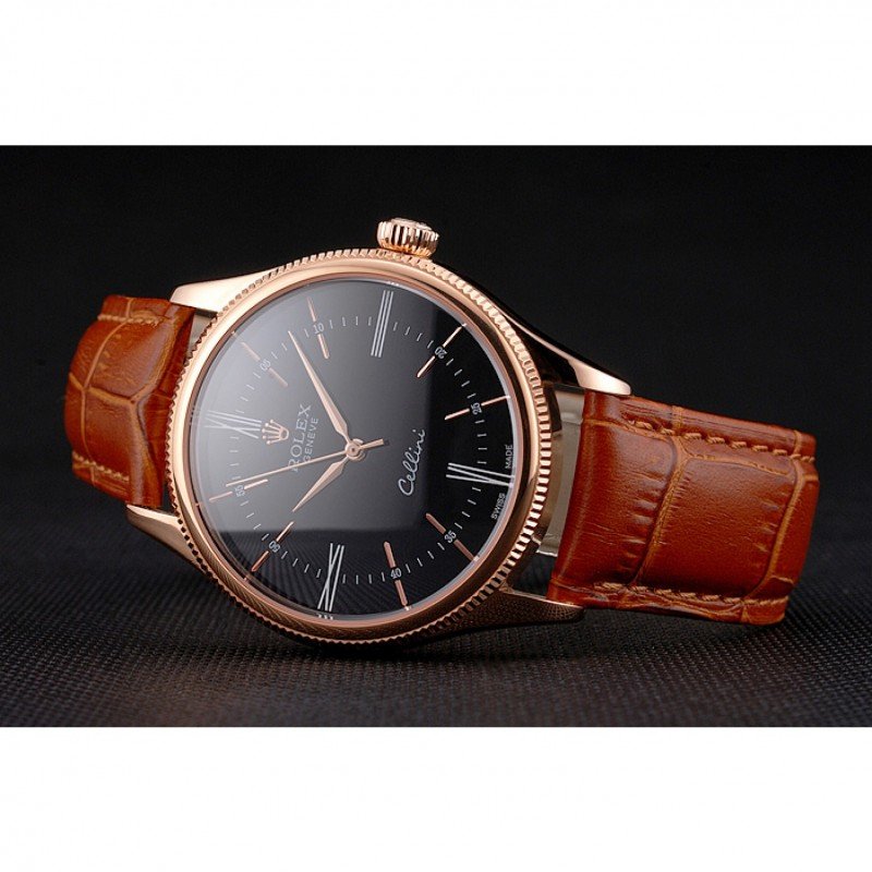 Superclone Rolex Cellini 38mm Black Dial REP016794 $999.00