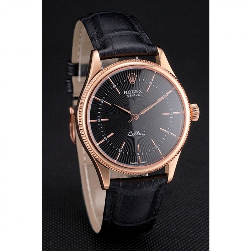 Superclone Rolex Cellini 38mm Black Dial REP016815 $999.00