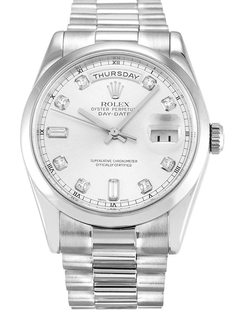 Rolex Day-Date II 41mm Silver Dial 218239 $399.00