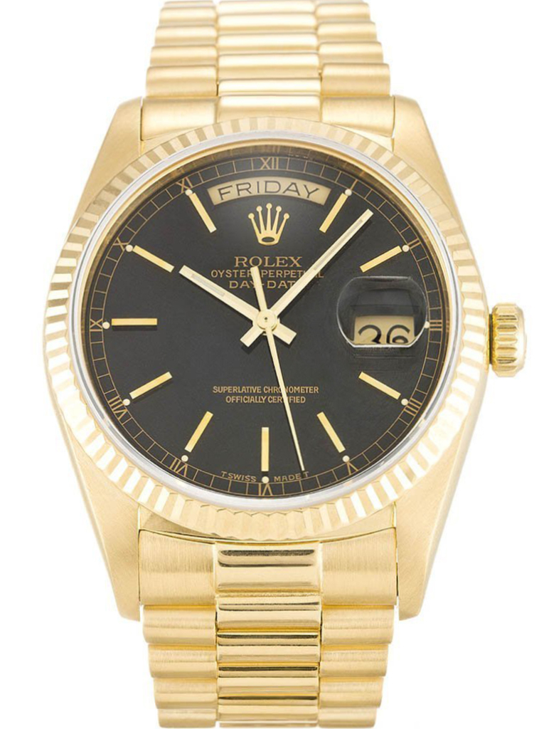 Rolex Day-Date 36mm Black Dial 18038 $399.00
