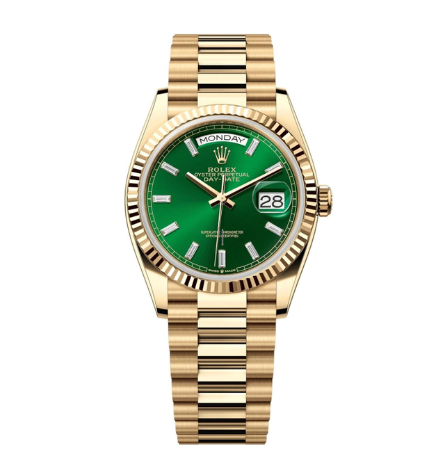 Rolex Day-Date II 36mm Green Dial 128238 $399.00