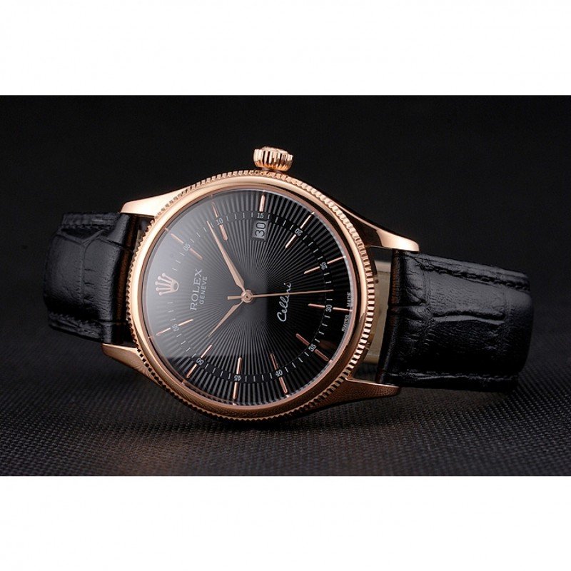 Superclone Rolex Cellini 38mm Black Dial REP016799 $699.00
