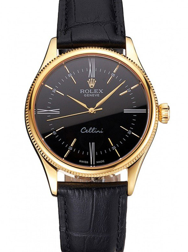 Superclone Rolex Cellini 38mm Black Dial REP016814 $999.00