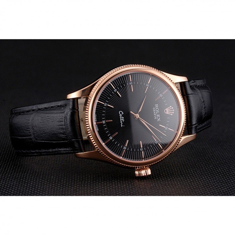 Superclone Rolex Cellini 38mm Black Dial REP016815 $999.00